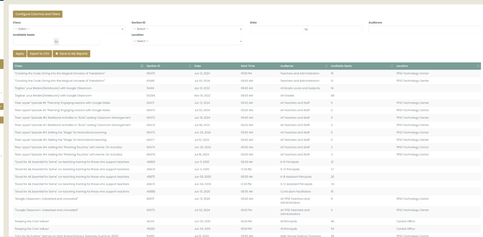 RegisterMe reporting
